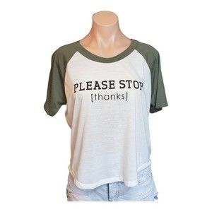 Rue21 Juniors Sz L Short Sleeve Crewneck Cropped Scooped Hem Graphic Tee Shirt